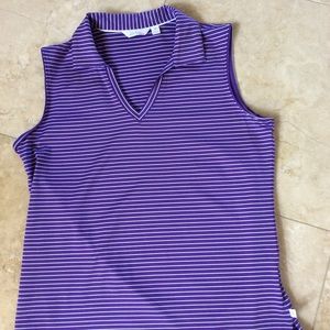 Women’s Lady Hagen Sleeveless Purple Stripe V-Neck